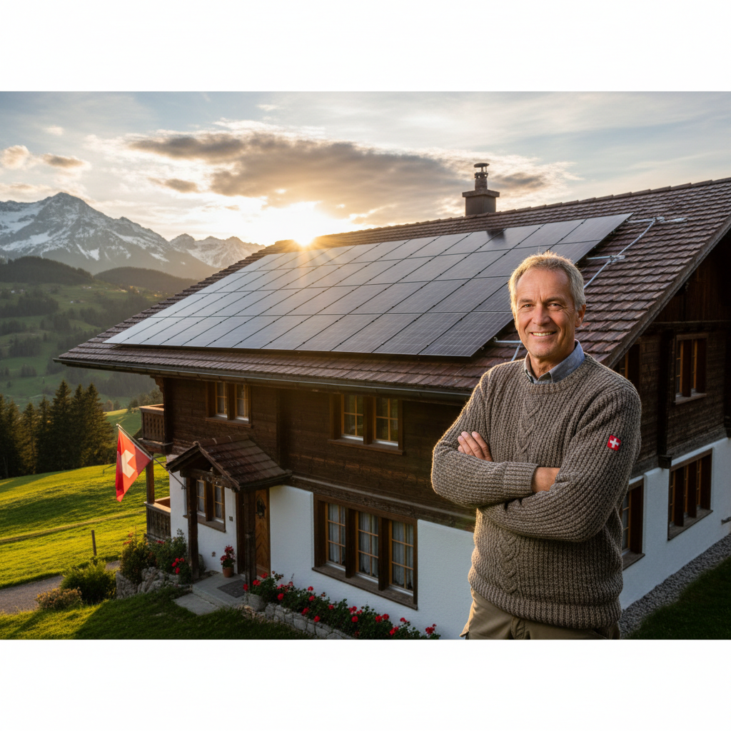 Solaranlage auf Schweizer Hausdach